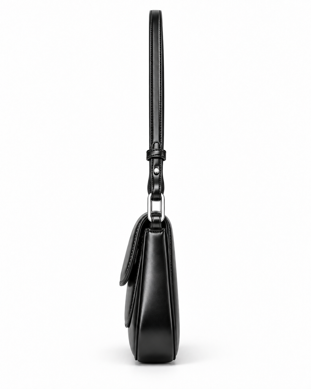 The Marcella Shoulder Bag in Nero, side view