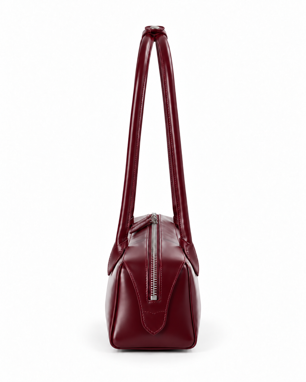 The Aurelia Shoulder Bag in Barolo, side view