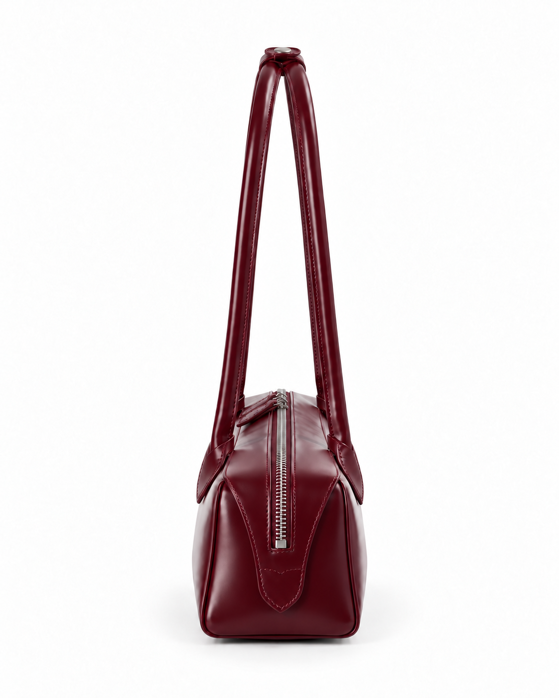 The Aurelia Shoulder Bag in Barolo, side view