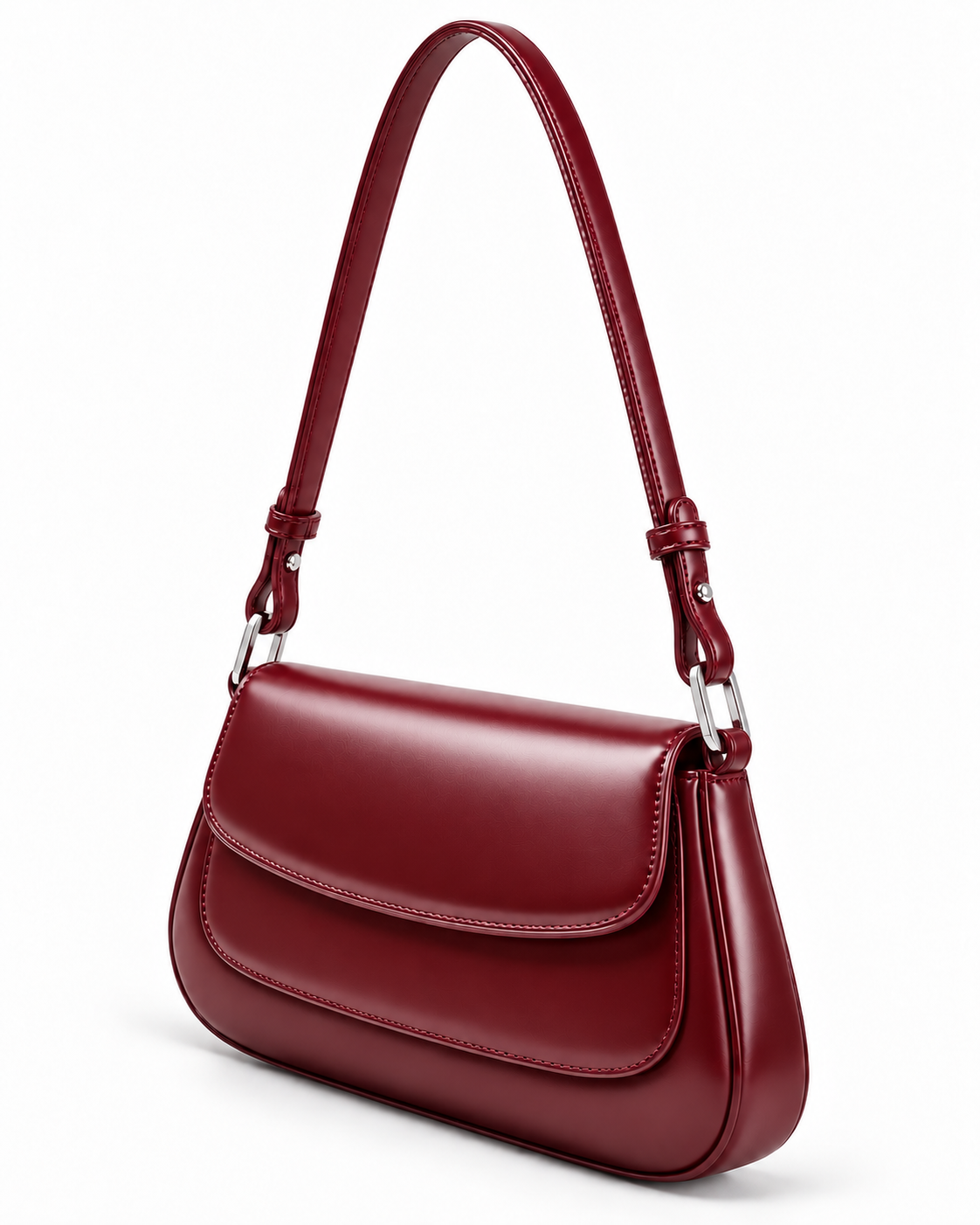 The Marcella Shoulder Bag in Barolo, three-quarter view