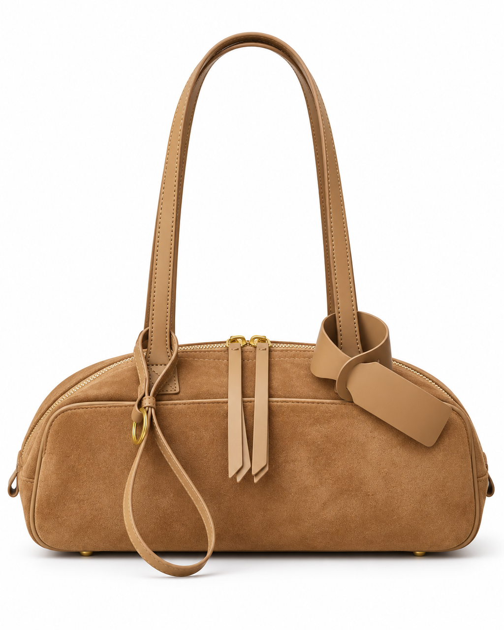 The Livia Shoulder Bag in Caramel, front view