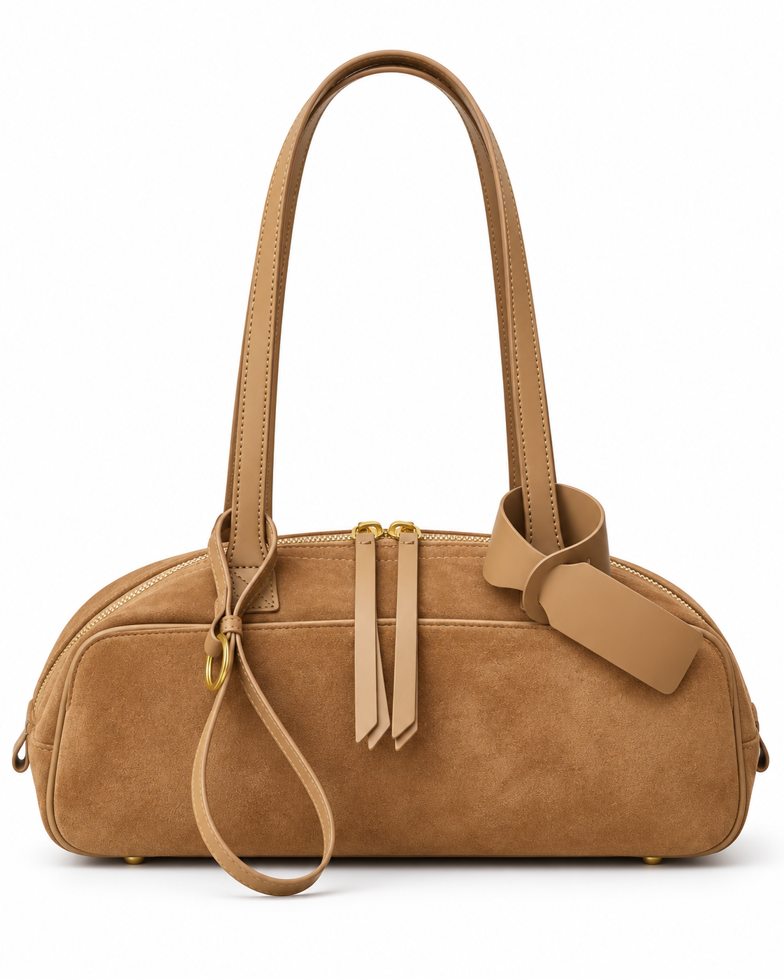 The Livia Shoulder Bag in Caramel, front view