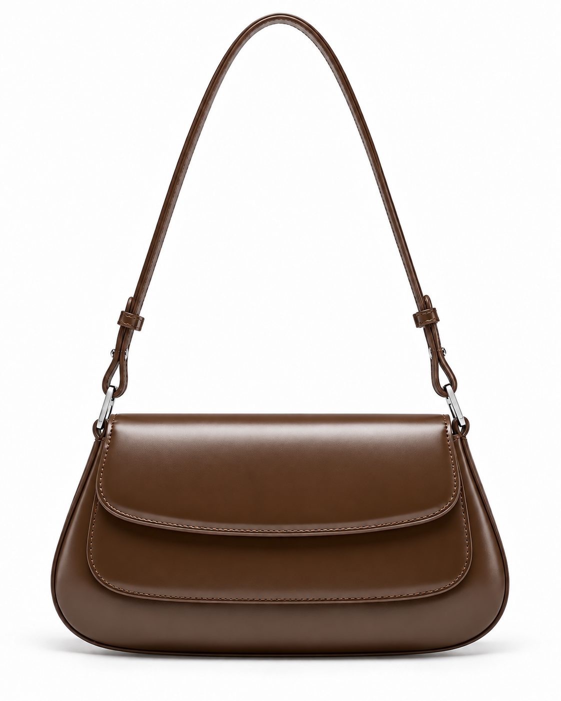 The Marcella Shoulder Bag in Espresso, front view