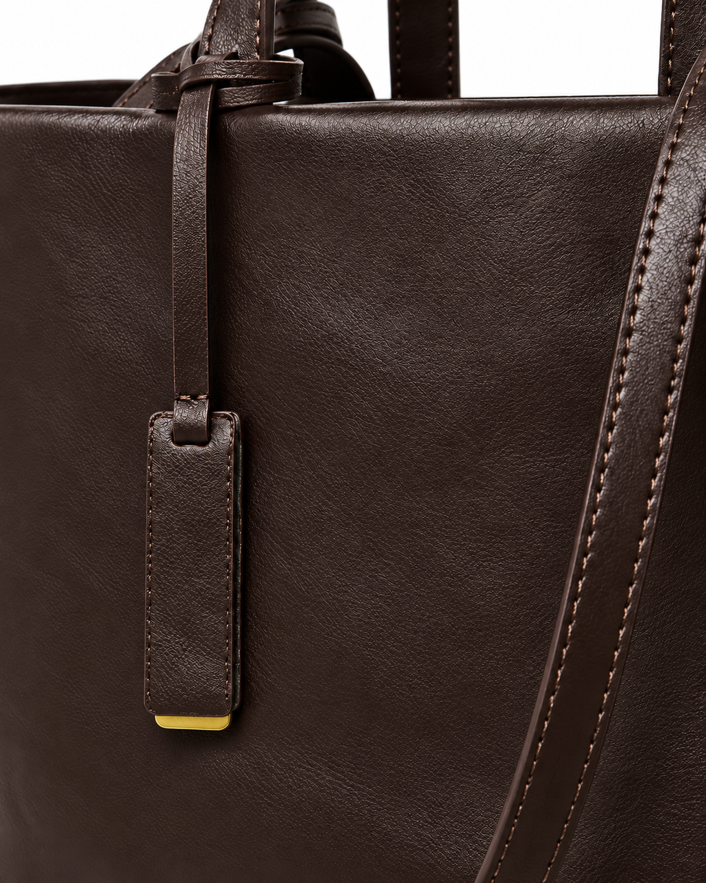 The Palazzo Tote in Tobacco, close-up detail