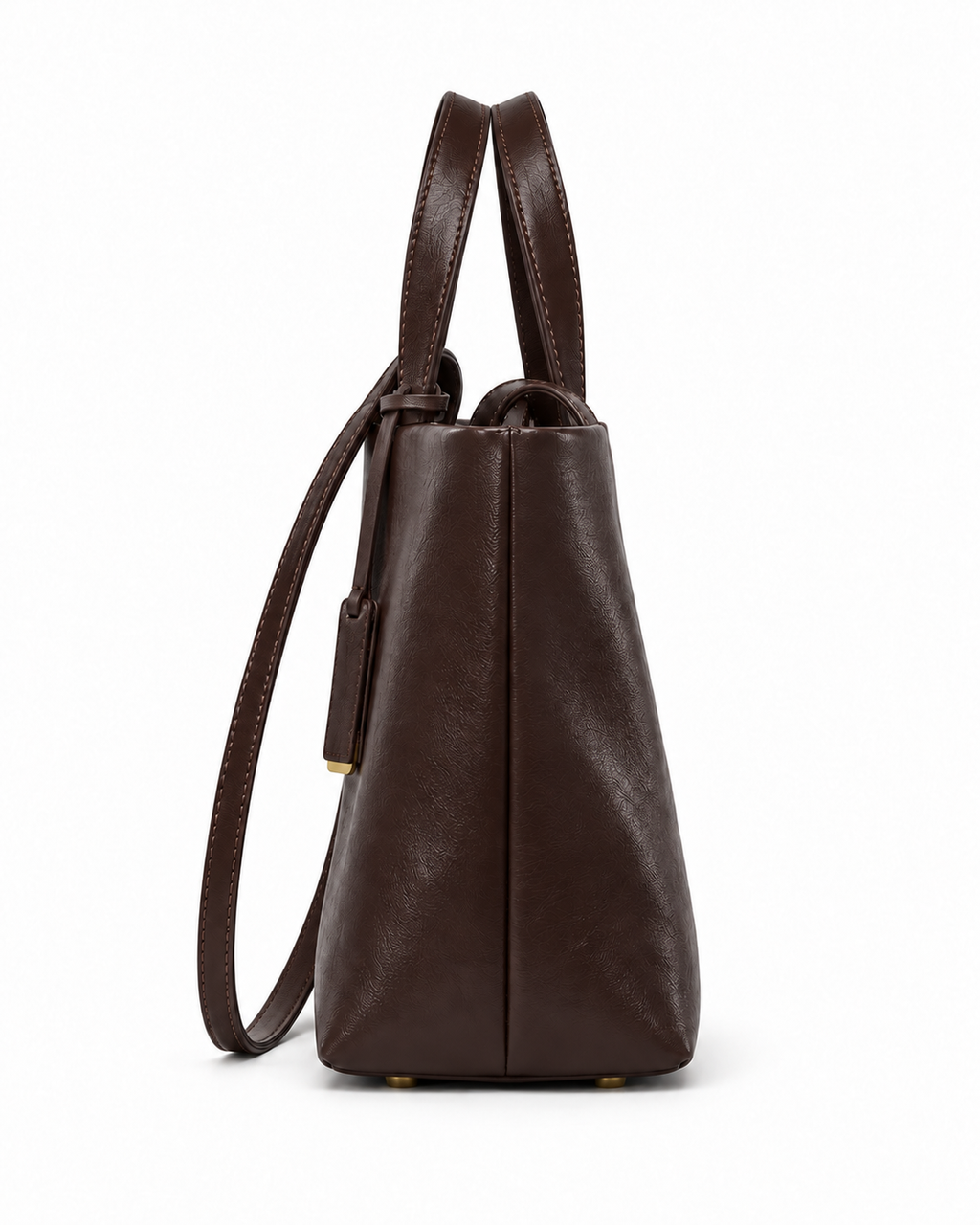 The Palazzo Tote in Tobacco, side view