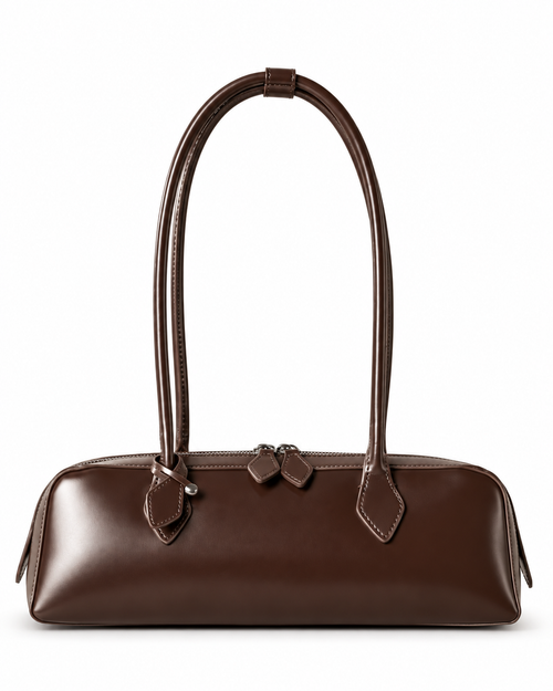The Aurelia Shoulder Bag in Espresso, front view