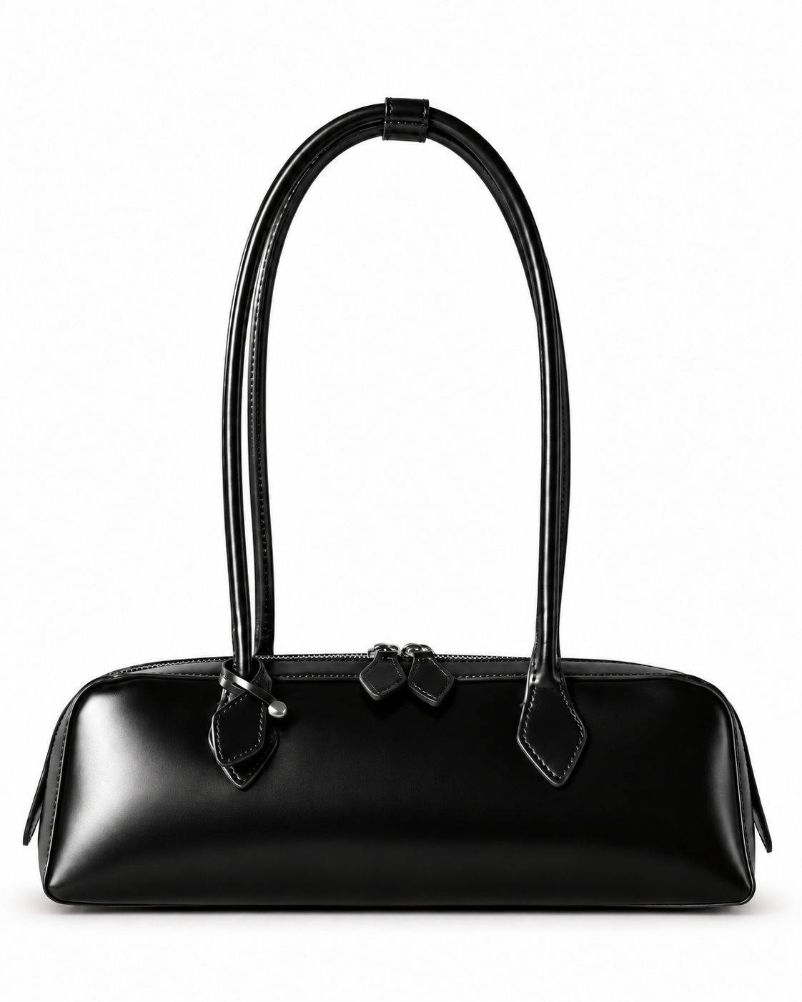 The Aurelia Shoulder Bag in Nero, front view