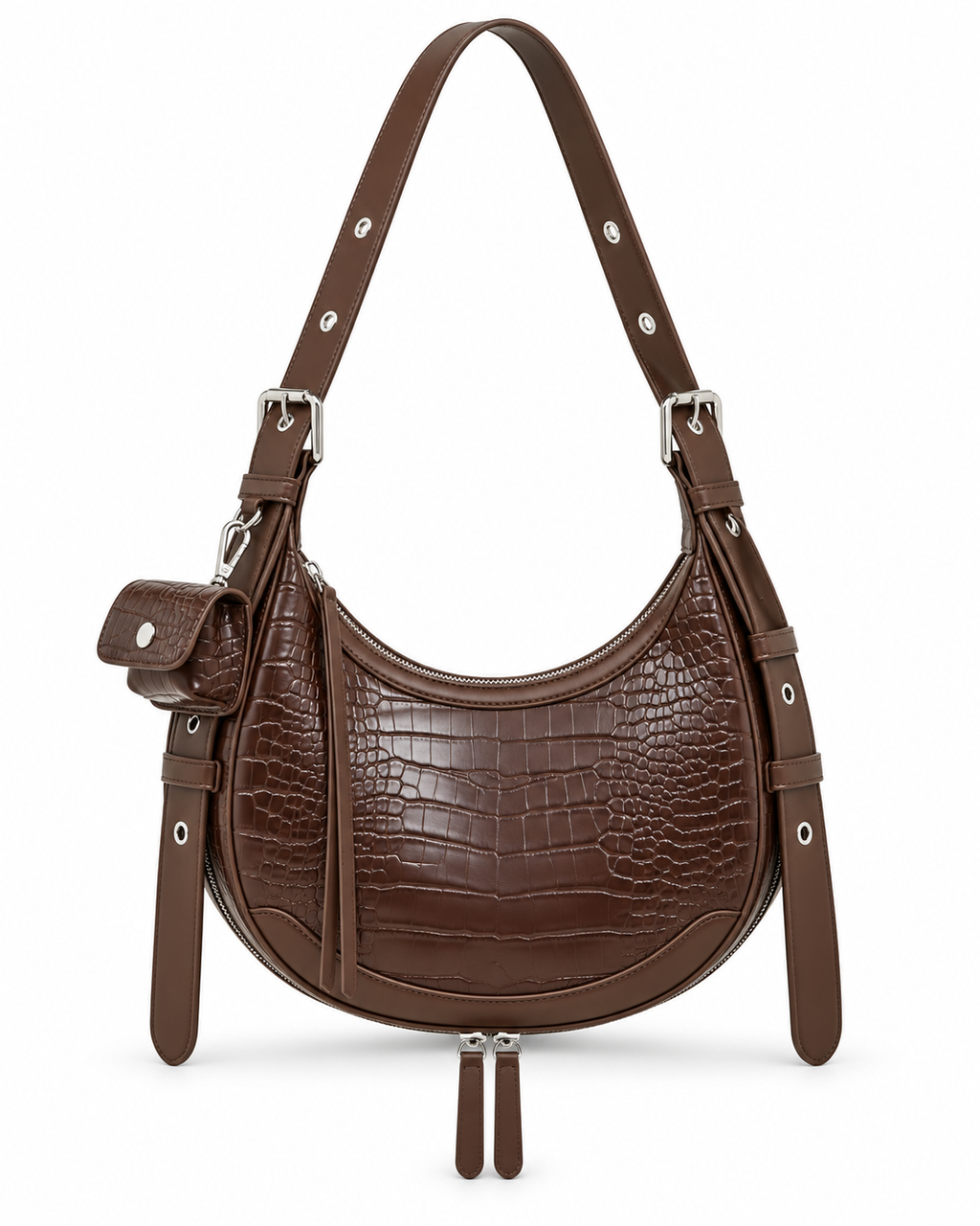 The Fiorella Shoulder Bag in Espresso, front view