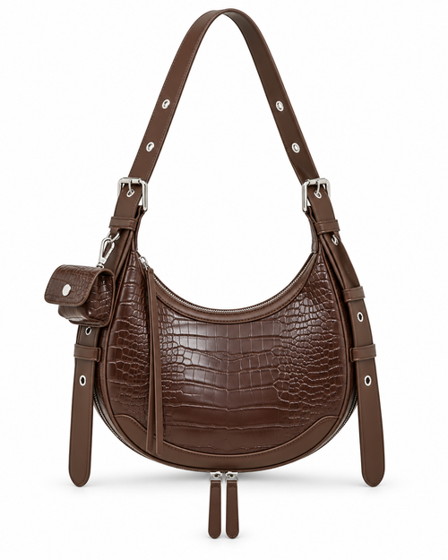 The Fiorella Shoulder Bag in Espresso, front view