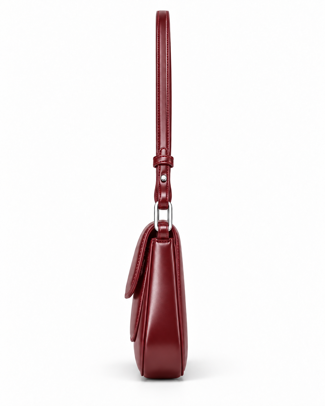 The Marcella Shoulder Bag in Barolo, side view