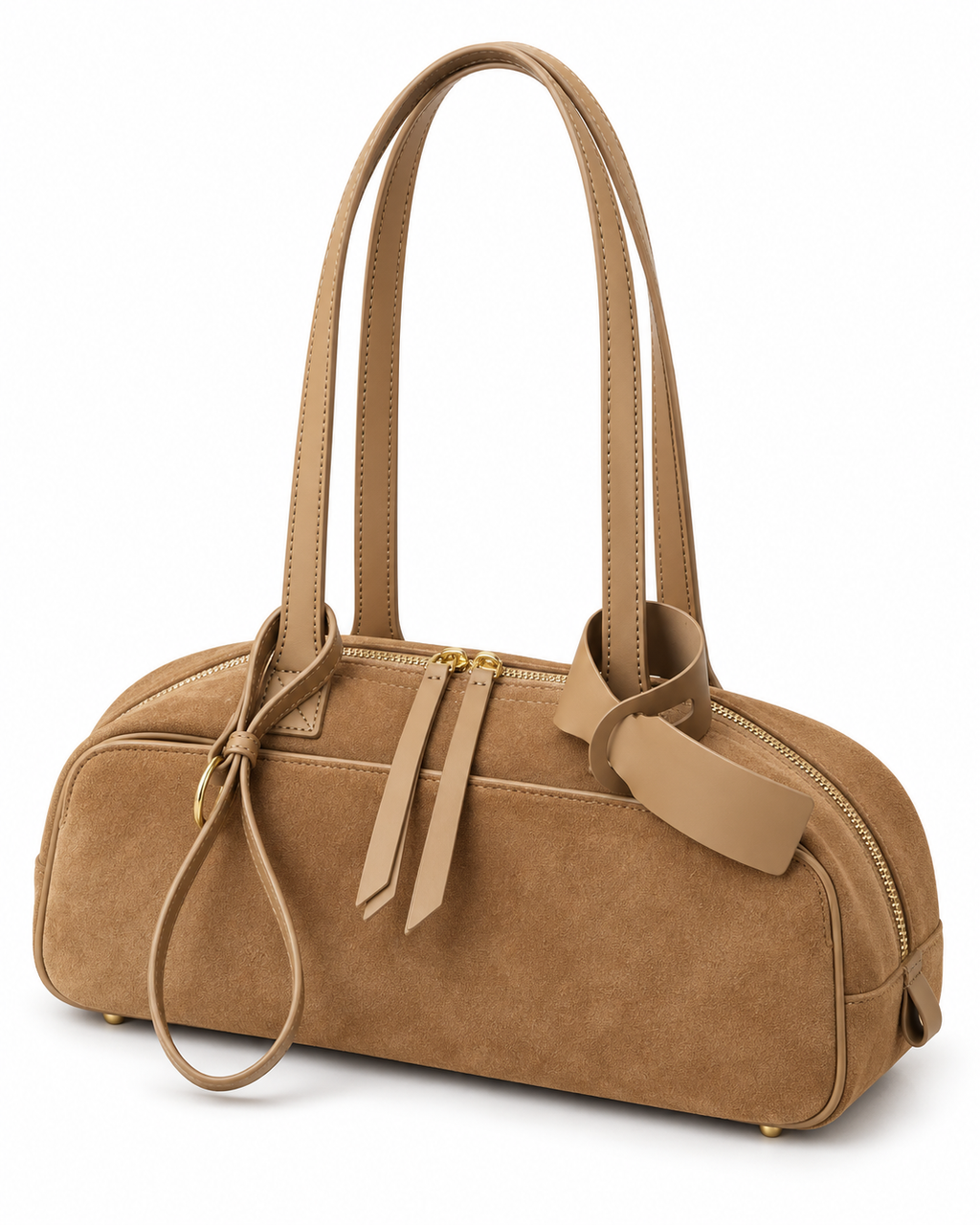 The Livia Shoulder Bag in Caramel, three-quarter view
