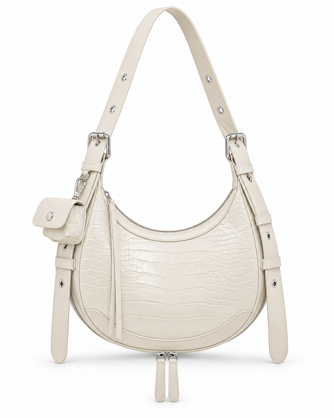The Fiorella Shoulder Bag in Ivory, front view